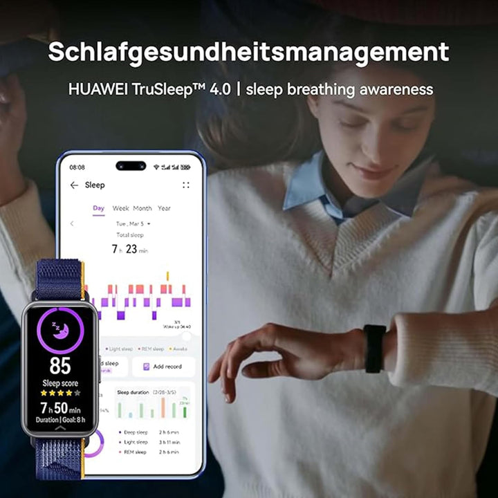 HUAWEI Band 9, bequemes Tragen, TruSleep 4.0, wissenschaftlich basiertes Schlaftracking, bis zu 14 T