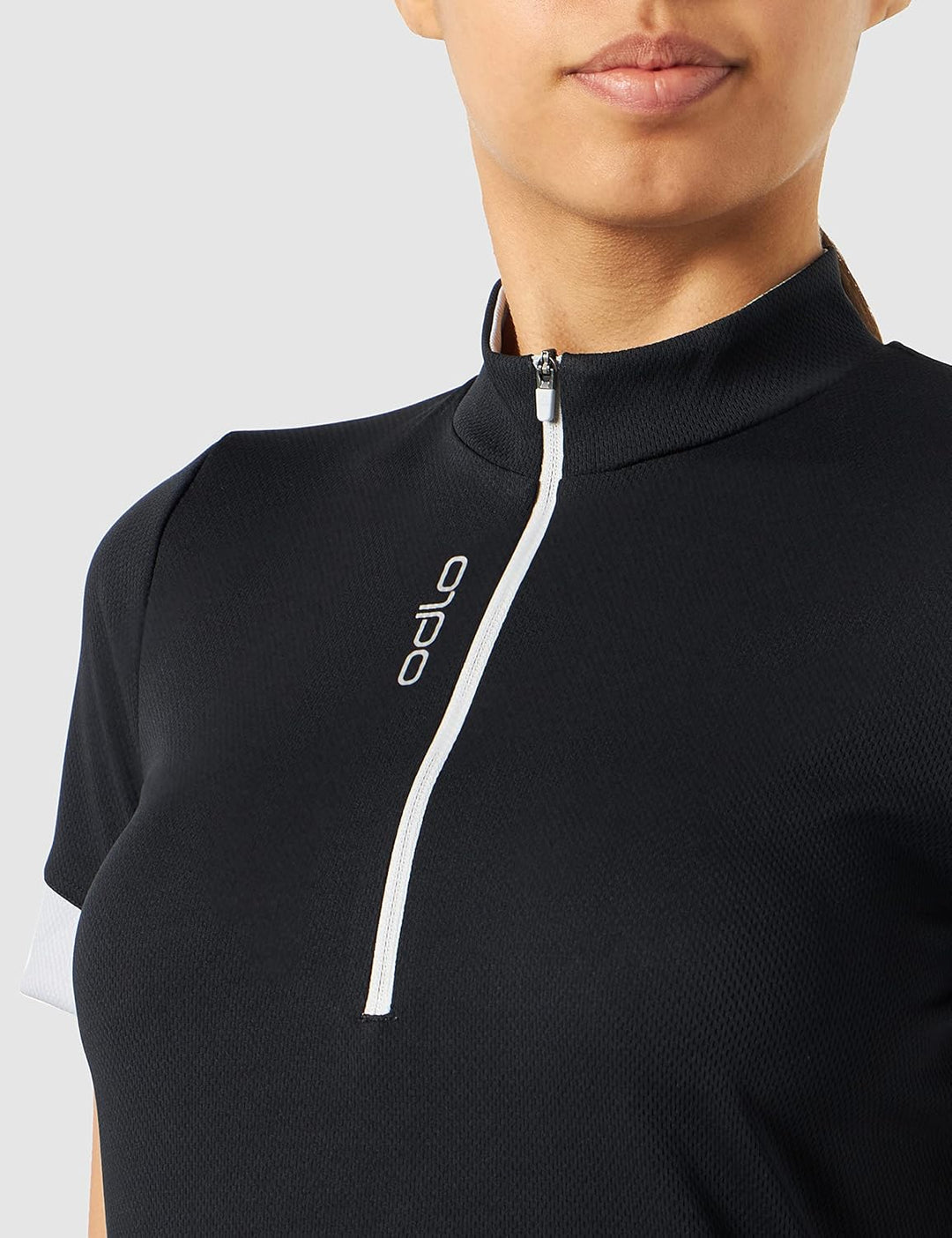 Odlo Damen Essentials_411971 Radtrikot halber Reissverschluss (1er Pack) XS Black - Odlo Silver Grey
