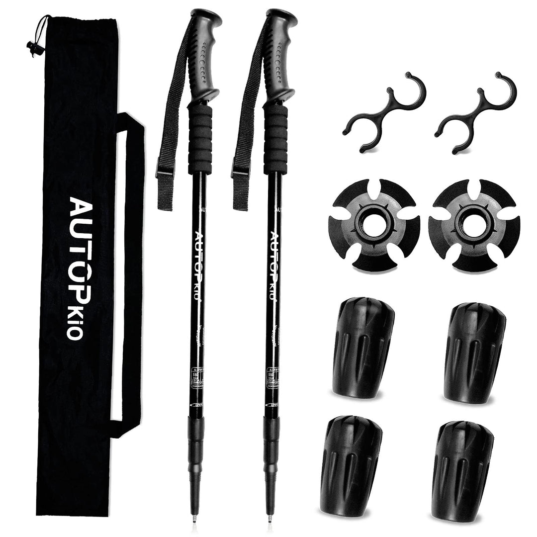 AUTOPkio Walking Stöcke Trekkingstöcke, Nordic Walking Stöcke Verstellbar Aluminium Anti-Schock Lauf