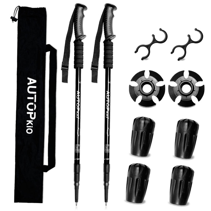 AUTOPkio Walking Stöcke Trekkingstöcke, Nordic Walking Stöcke Verstellbar Aluminium Anti-Schock Lauf