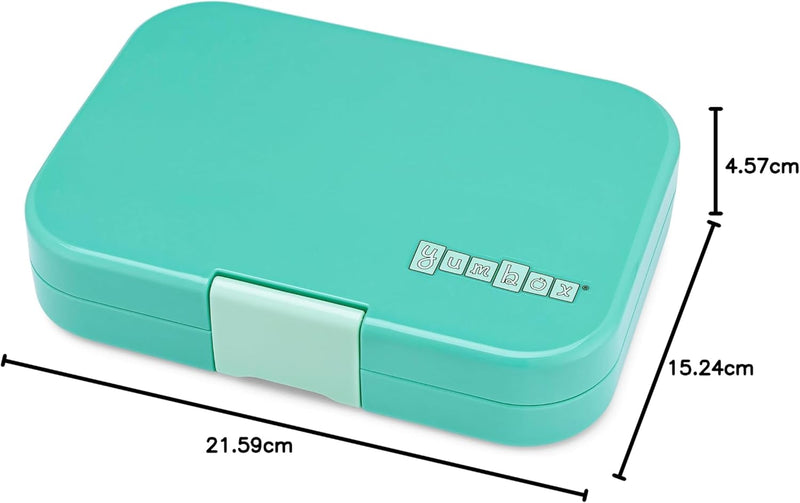 yumbox Panino M Lunchbox (Tropical Aqua) - mittelgrosse Brotdose mit 4 Fächern | Kinder Bento Box fü