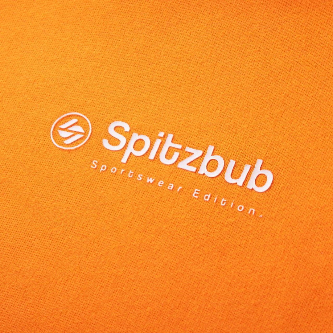 Spitzbub Herren Hoodie Pullover mit Kapuze Kapuzenpullover Sportshoodie mit Ärmelprint S Orange, S O