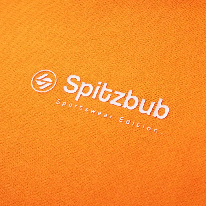 Spitzbub Herren Hoodie Pullover mit Kapuze Kapuzenpullover Sportshoodie mit Ärmelprint S Orange, S O