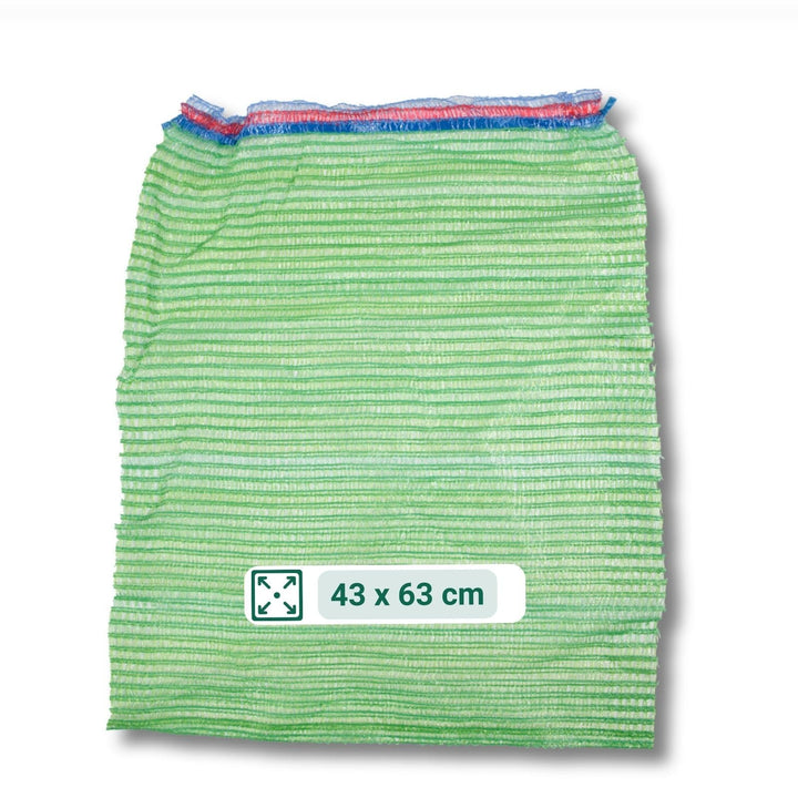 AGRI plus 100 Stück Gemüsesäcke grün mit Zugband I 43 x 63 cm I verschiedene Grössen I Grobmaschige