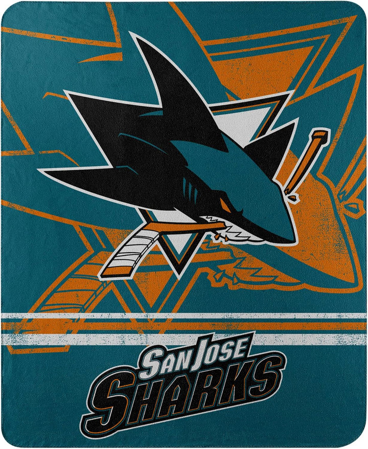 NHL Fade Away Fleece Decke 152 x 127 cm San Jose Sharks, San Jose Sharks