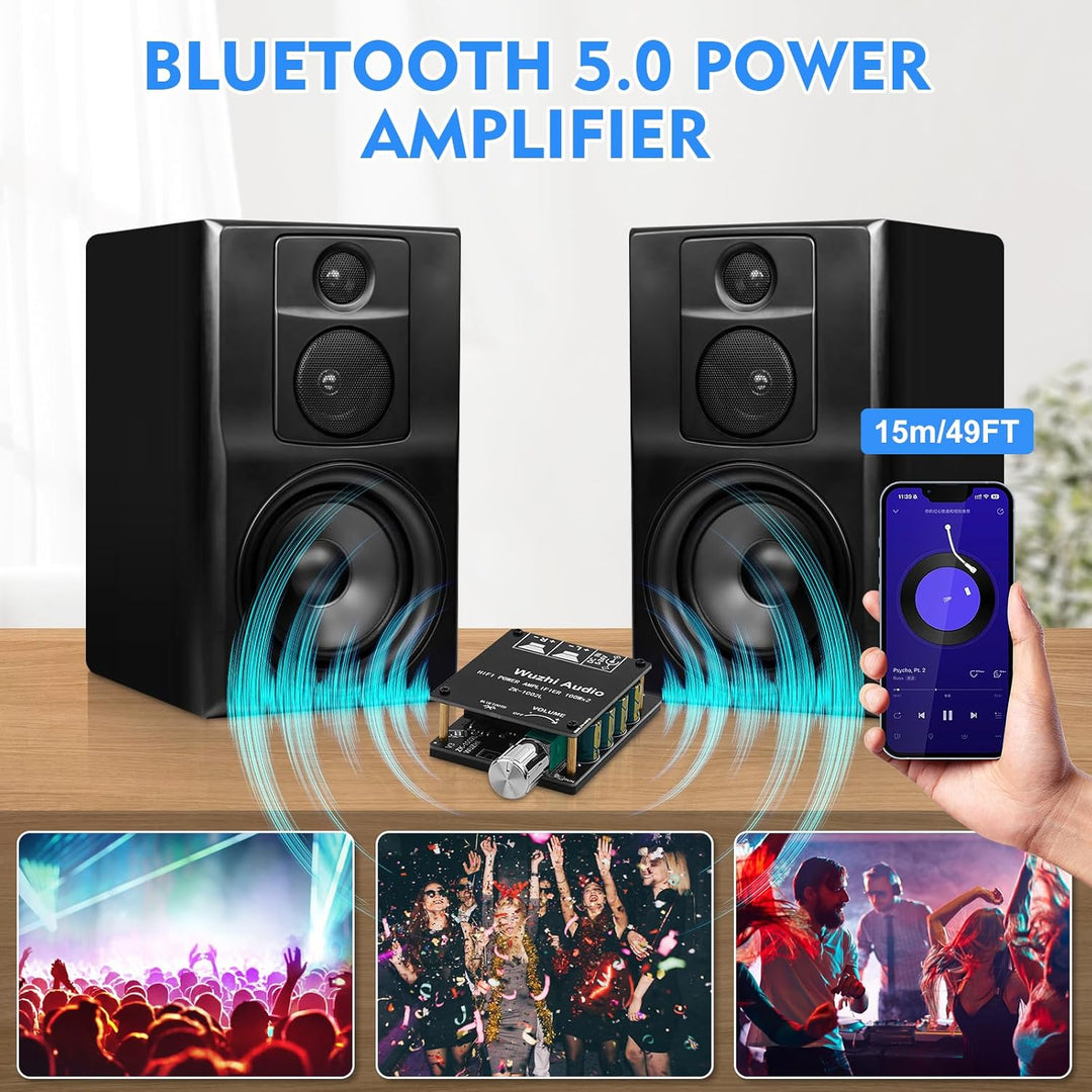 HiFi-Verstärker mit Bluetooth 5.0, ZK-1002L 2.0 Kanal 100W X 2 Stereo-Audioverstärker modul Mini-Lei