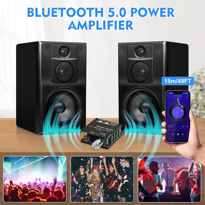 HiFi-Verstärker mit Bluetooth 5.0, ZK-1002L 2.0 Kanal 100W X 2 Stereo-Audioverstärker modul Mini-Lei