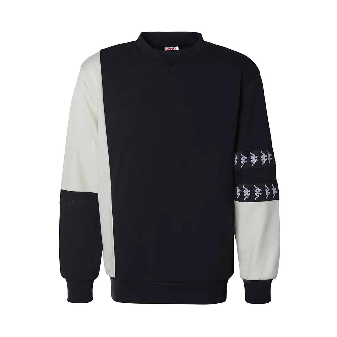 Kappa Herren Sweatshirt S Schwarz/Weiss Creme, S Schwarz/Weiss Creme