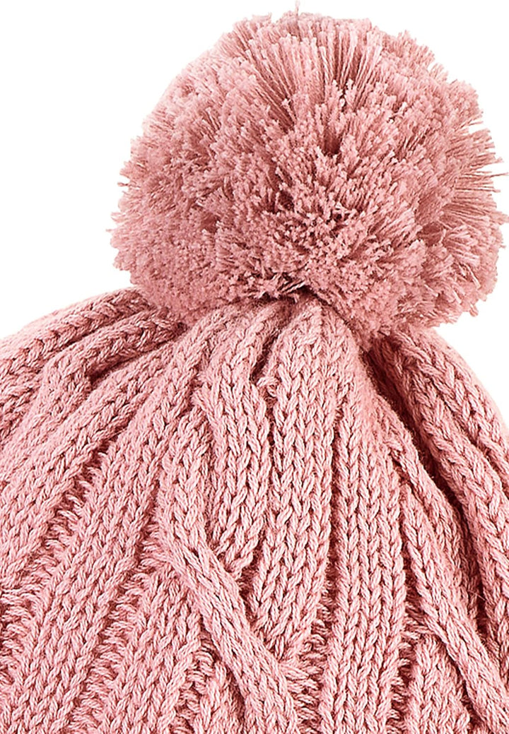 Sterntaler Mütze mit Bommel, Strickmütze mit Bommel Rosa 43, Rosa 43