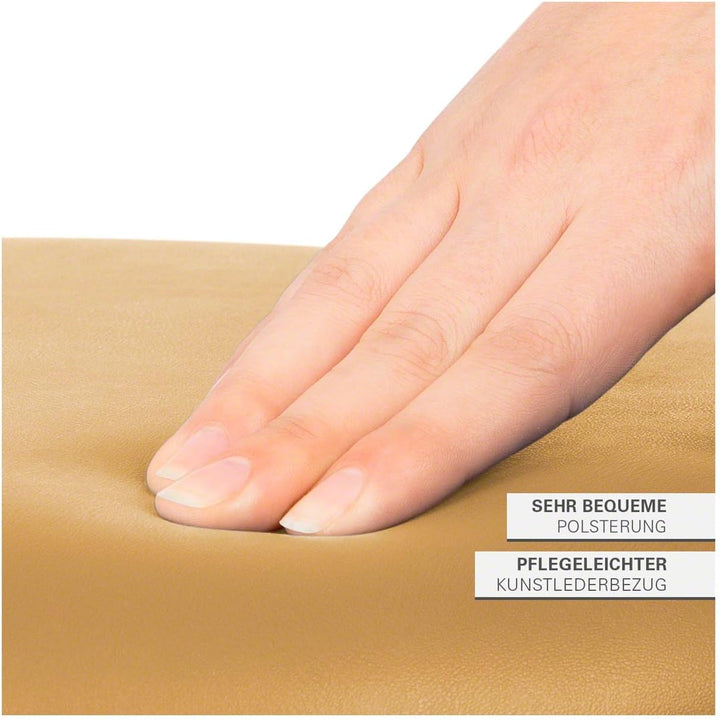 Sport-Tec Therapiehocker Exklusiv mit Polster und Rollen, Praxishocker, Rollhocker Beige, Beige