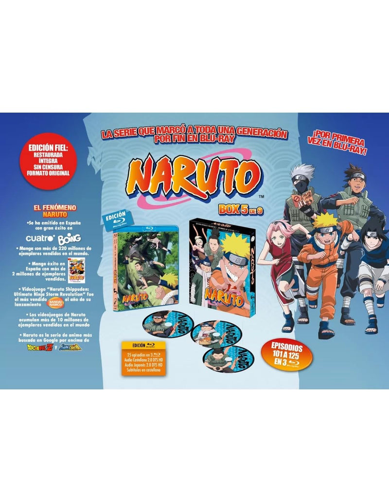 Naruto Box 5 - Episodios 101-125 - BD