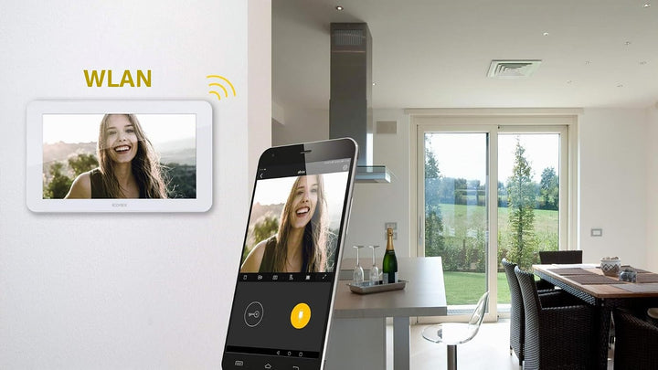 VIMAR K40946 Videosprechenalagen-Set enthält Freisprech-Touchscreen-Videohaustelefon LCD7in und WLAN