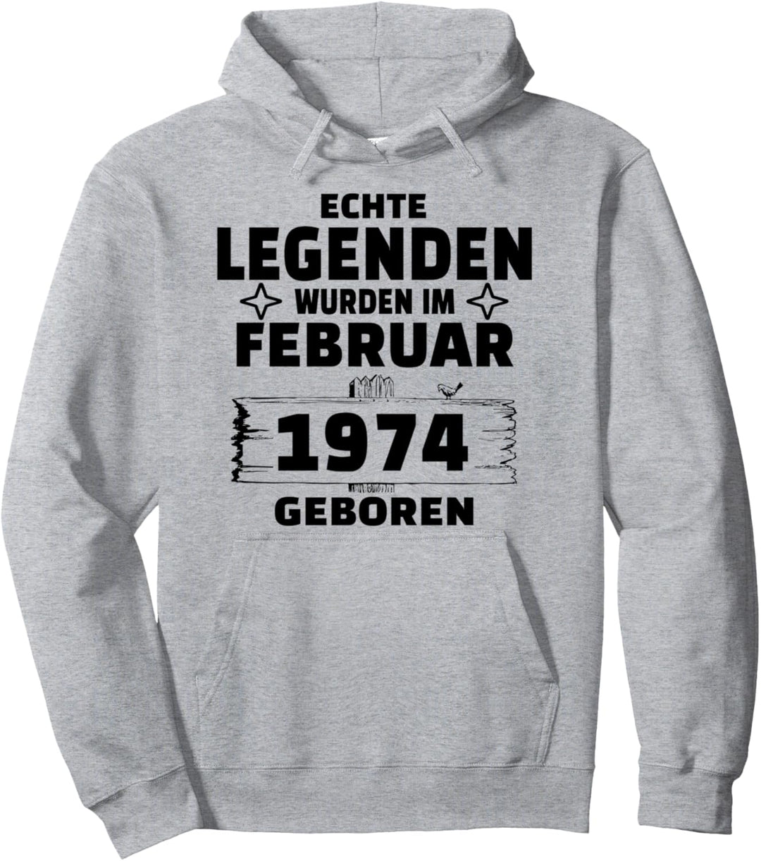 Geburtstag Jahrgang 1974 Februar Design Pullover Hoodie