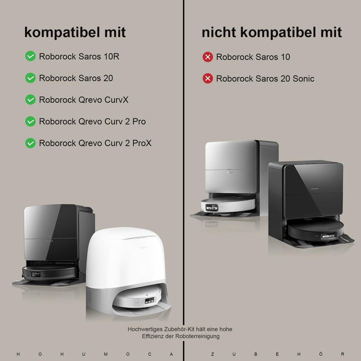 Zubehör Ersatzteile für Roborock Saros 10R / Qrevo CurvX Saugroboter, 1 Dual-Rollbürste 4 Filter 6 S
