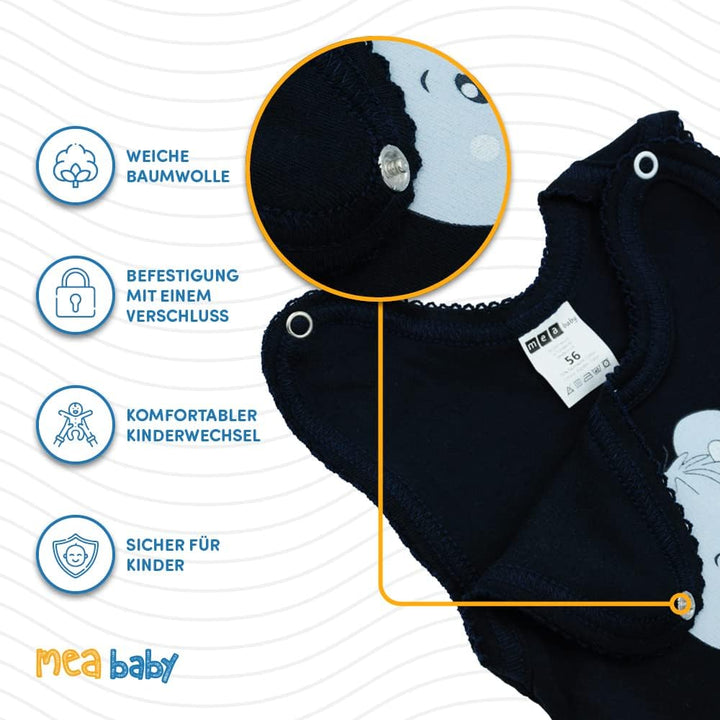 Unisex Baby Strampler mit Aufdruck aus 100% Baumwolle im 5er Pack. Baby Strampler für Mädchen Baby S