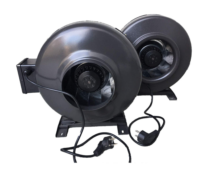 Rohrventilator 200 mm - 1050 m³/h leise 53 dB - 150W - IP44 - Kugellager - Aussenläufermotor - Stahl