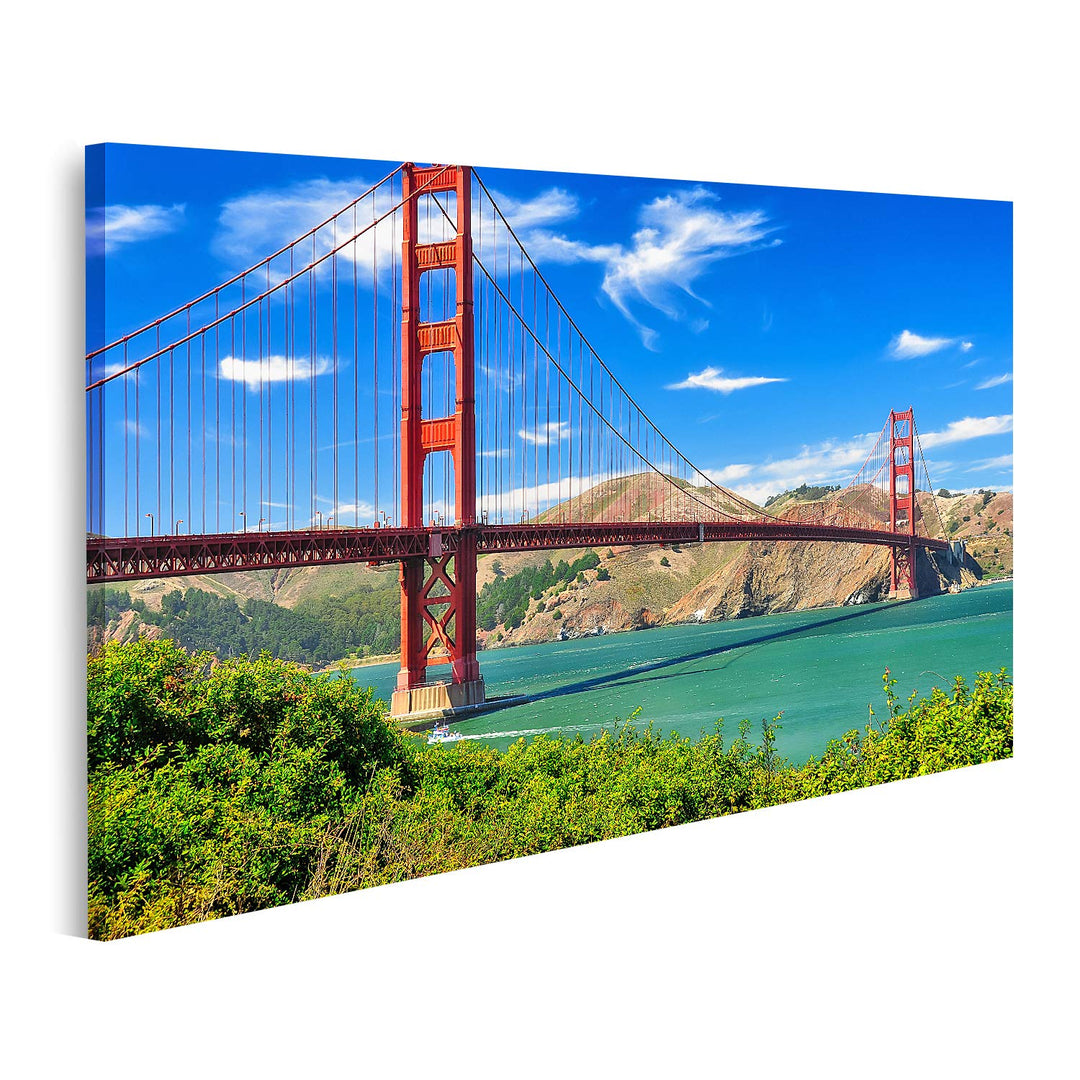 islandburner Bild auf Leinwand Golden Gate Bridge Tag Landschaft Bilder Wandbilder Poster Leinwand 1