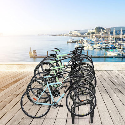 COSTWAY Fahrradständer Standparker Bodenständer Aufstellständer mit 4/5/6 Fahrrad Stellplätze, Mehrf