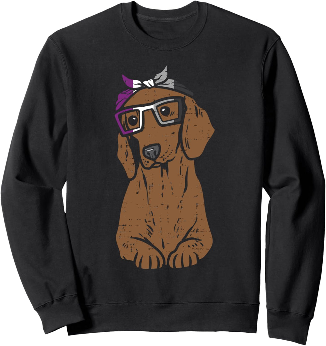 Dachshund Dog Bandana LGBTQ Asexual Flag Ace Pride Ally Sweatshirt