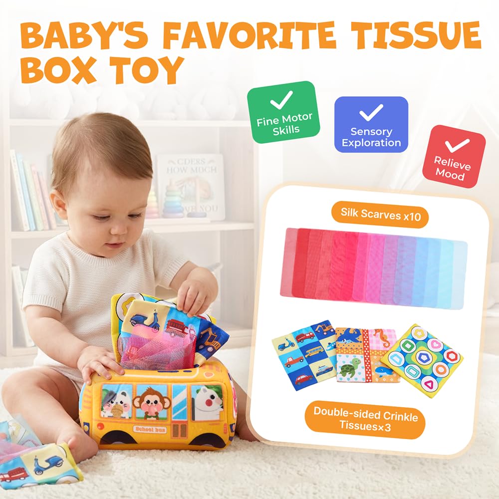 JoyCat Babyspielzeug ab 6 Monate, Montessori Spielzeug Baby Spielzeug mit Stapelbechern, Bausteinen,