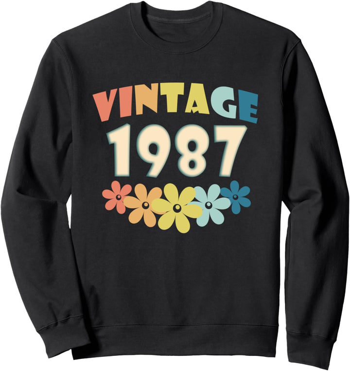 1987 Vintage Blumen 35. Geburtstag Geburtstagsgeschenk Sweatshirt