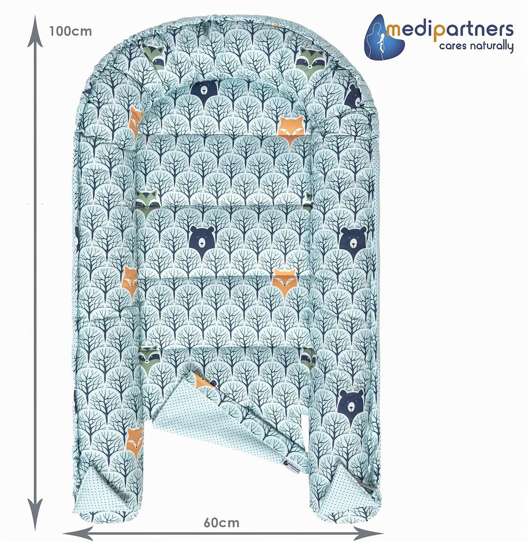 Medi Partners 5 teilig Babynestchen Set Babynest 100x60x15 herausnehmbarer Einsatz Bett Kuschelnest