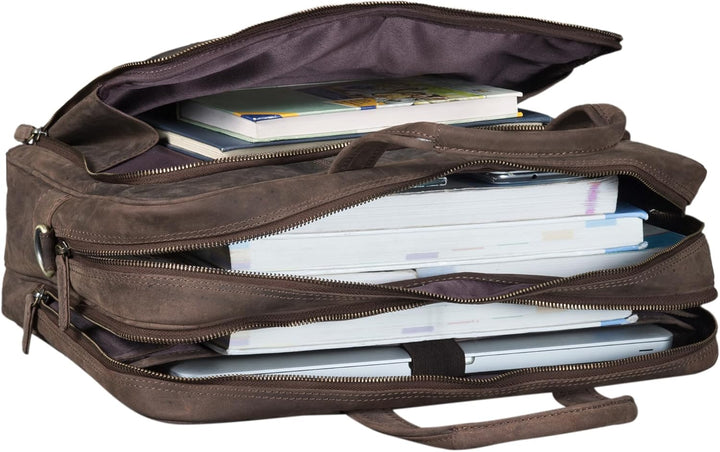 STILORD Jaron Vintage Ledertasche Leder Herren Damen 15,6 Zoll Laptoptasche Umhängetasche gross Akte
