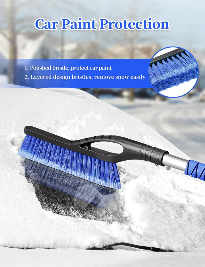 HEEYA Eiskratzer Auto, 69cm Schneeburste und Eiskratzer mit Schaumstoffgriff, Abnehmbarer Schneekabe