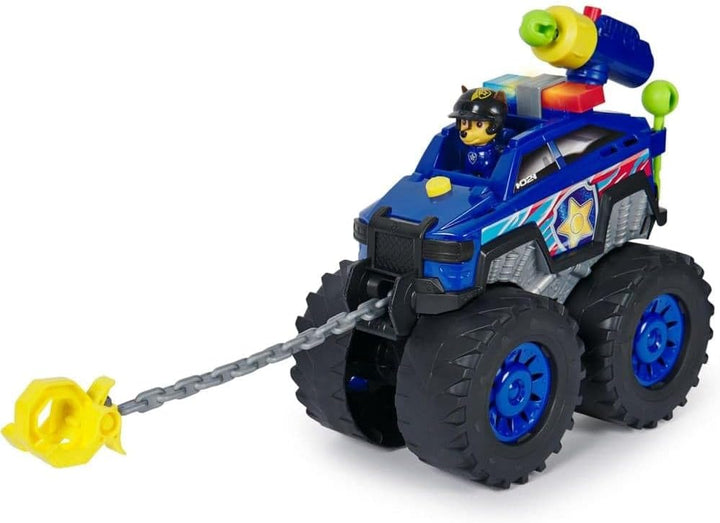 PAW PATROL Rescue Wheels - Chases Deluxe Monstertruck mit Geschoss-Abwurf, motorisierter Seilwinde,