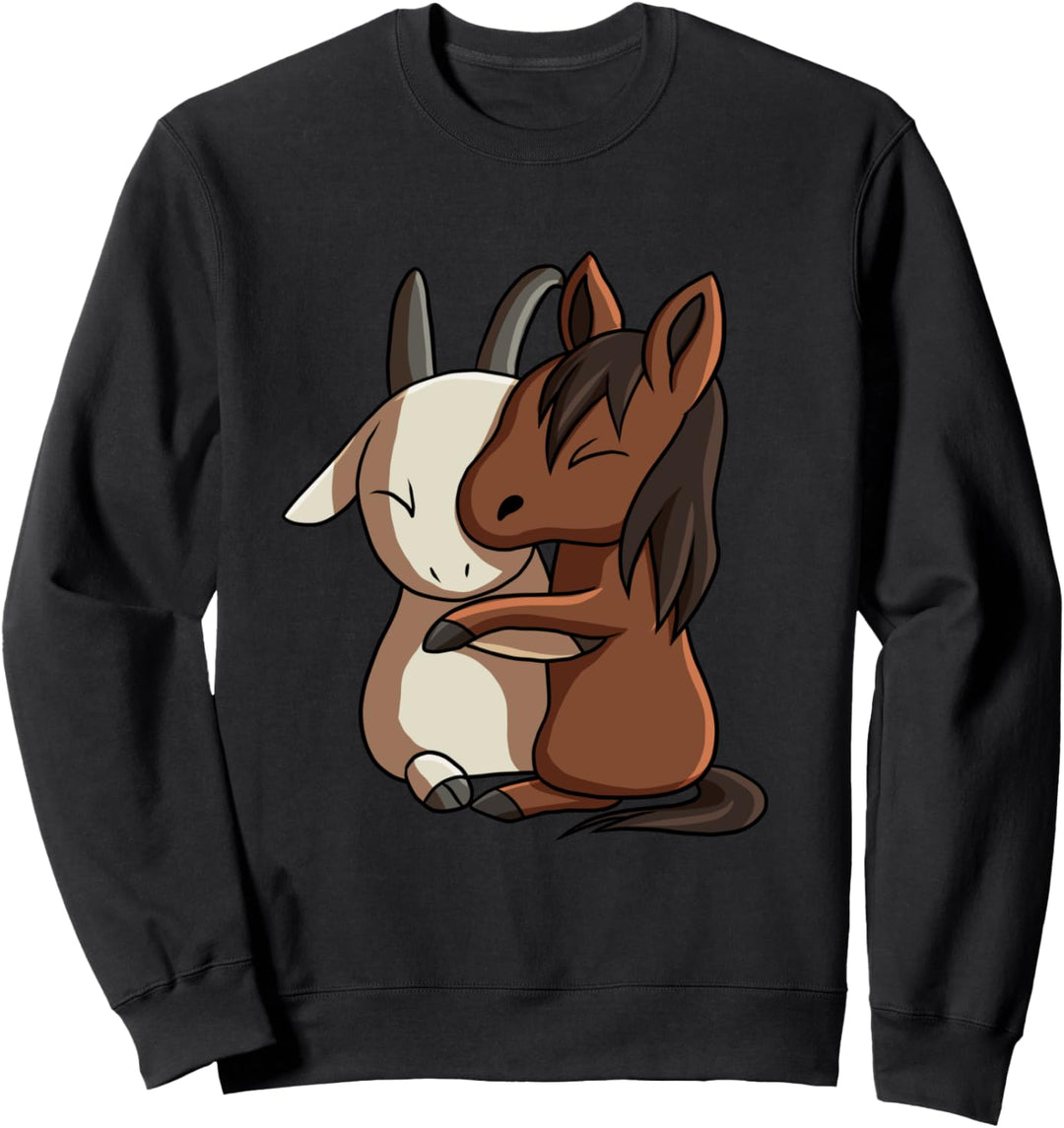 Ziege umarmt Pferd Sweatshirt