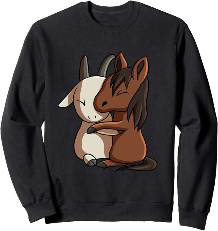 Ziege umarmt Pferd Sweatshirt
