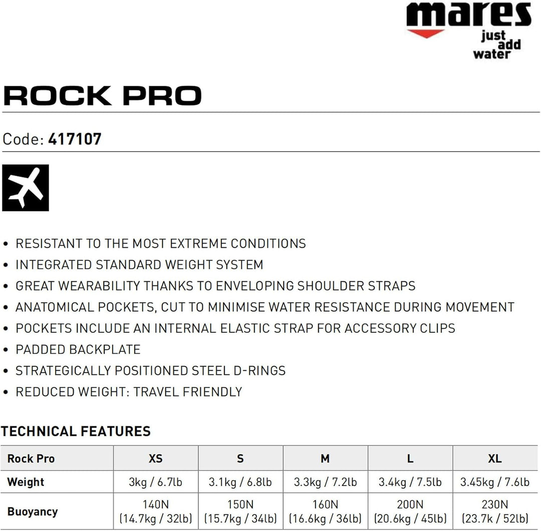 Mares Rock Pro Tarierjacket, M