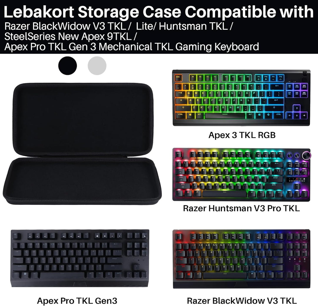 Lebakort Hart Schutz Hülle Etui Tasche für Razer BlackWidow V3 TKL/Razer Huntsman TKL/SteelSeries Ap
