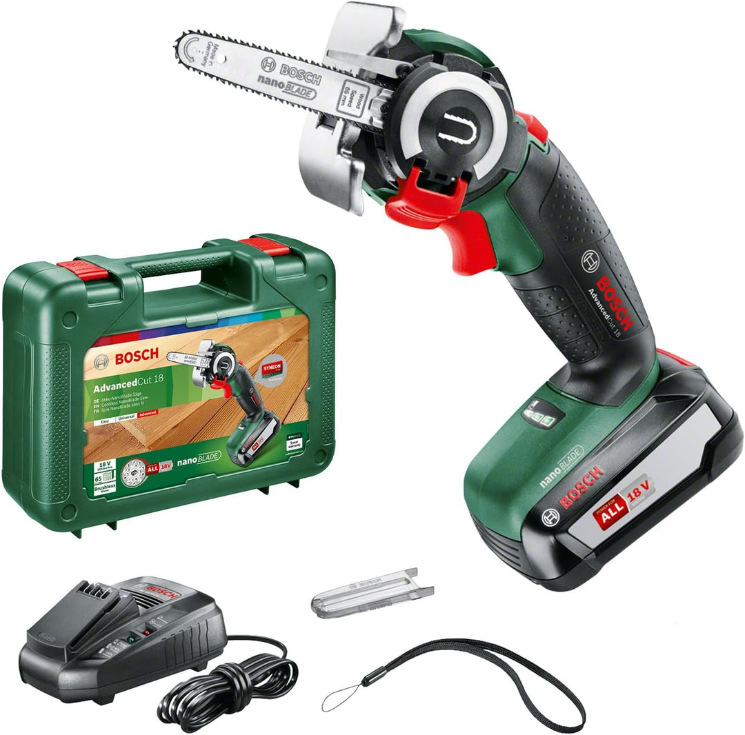 Bosch Home and Garden Akku-NanoBlade-Säge AdvancedCut 18 (Farbe: Schwarz, Grün, Rot, Silber, 1x Akku