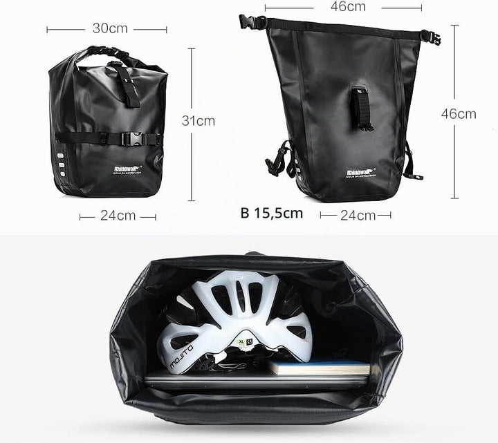 Rhinowalk 20L Fahrradtasche Wasserdicht Gepäckträgertasche Fahrrad Gepäckträger Seitentaschen Rollto