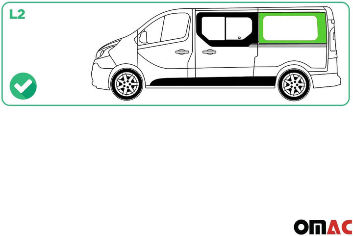 Seitenfenster Auto Fenster kompatibel mit Opel Vivaro 2001-2014 Schiebetür Links L2 | Auto Schwarz D