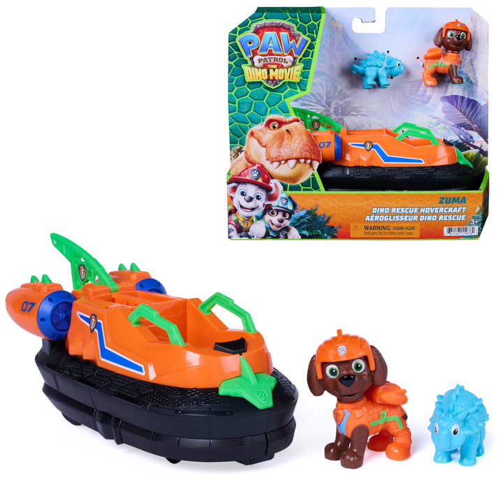 PAW PATROL: Der Dino Film, Zumas Dino-Rettungs-Hovercraft, Luftkissenbot mit Zuma-Figur und Dino-Fre