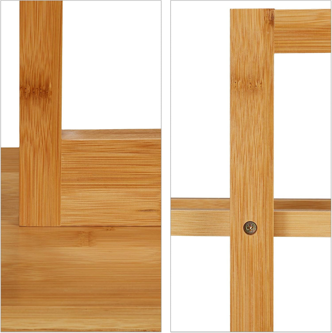 Relaxdays Handtuchhalter stehend, Badetuchhalter Bambus, 2-armig, Bad Handtuchständer, HxBxT: 88 x 3