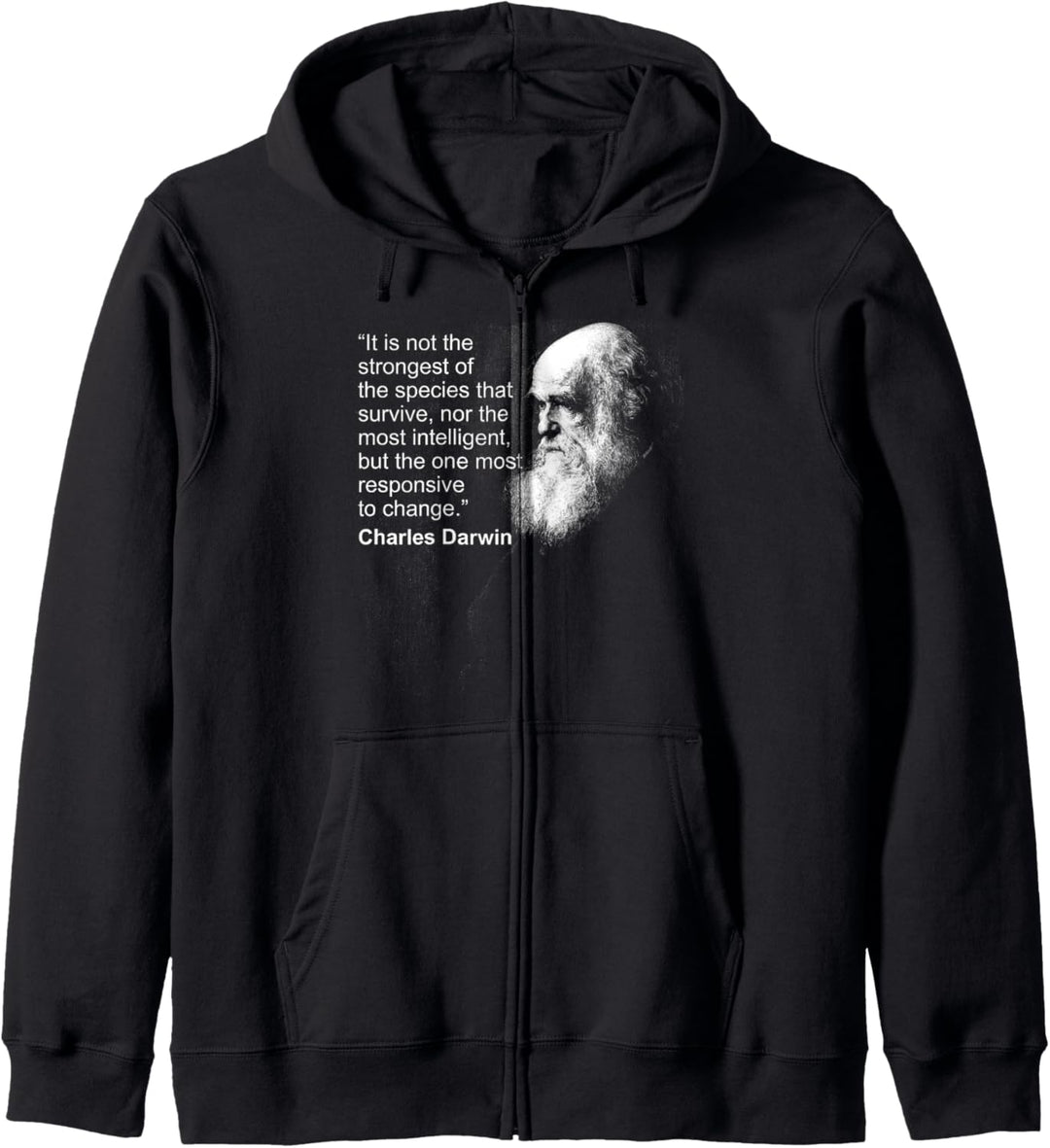 Charles Darwin Portrait quote Evolution Atheist gift Kapuzenjacke