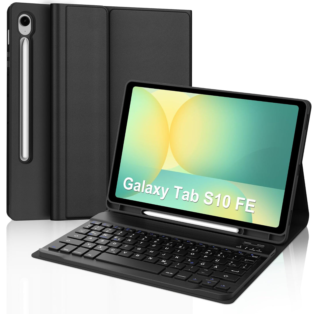 IVEOPPE Hülle Tastatur für Samsung Galaxy Tab S10 FE 10.9", Tastatur Teblet für Samsung S9/S10FE, Ma