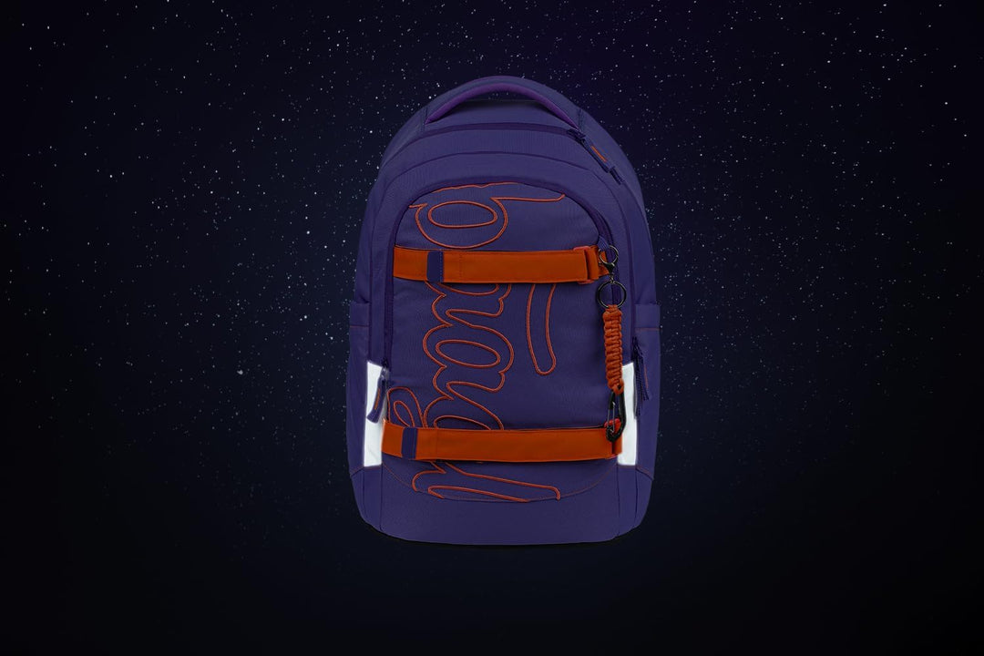Baagl Schulrucksack Set Mädchen Teenager 3 Teilig Skate MAX 30 l - Orange | Skateboard Rucksack, erg