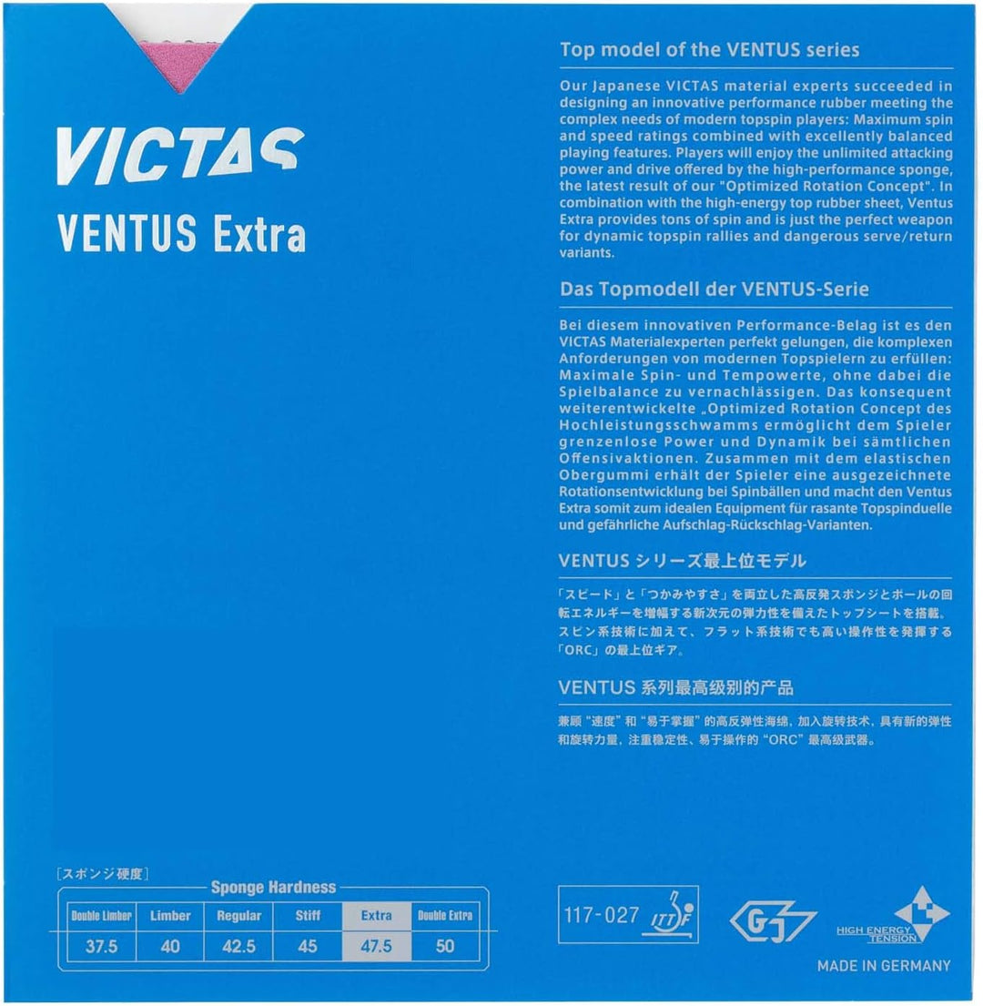 VICTAS Belag Ventus Extra Schwarz 2,3 mm, Schwarz 2,3 mm