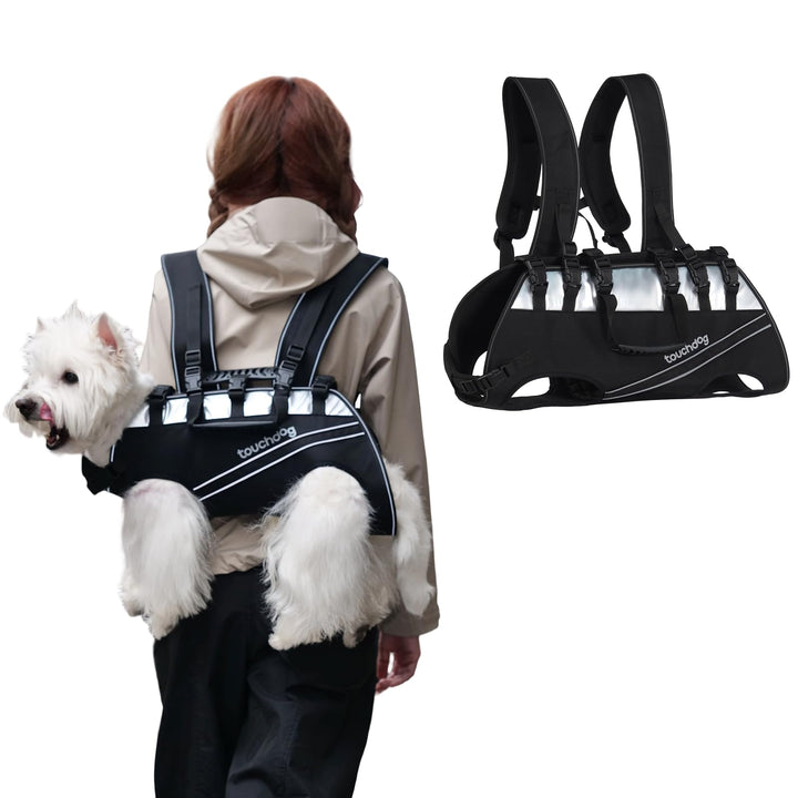 Dog Backpack Carrier for Large Dogs - Hands-Free Pet Travel Pack with 6-Point Safety System, Waterpr