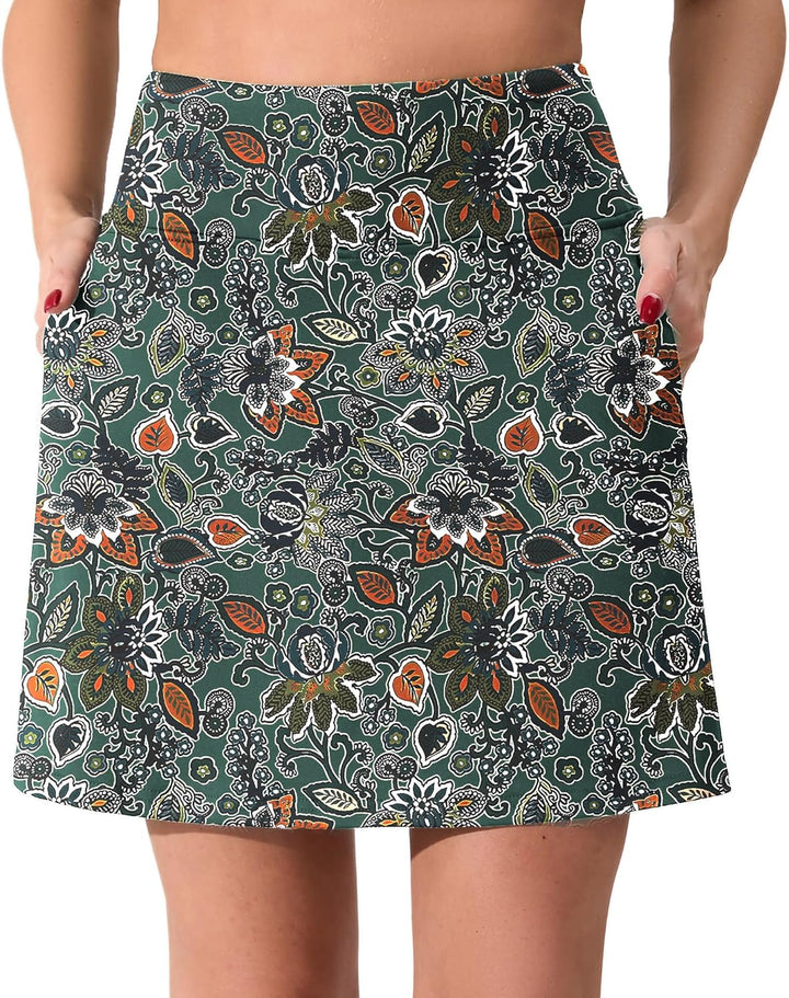Timuspo Rock Damen Sommer Tennisröcke mit Hose Drunter Hohe Taille Activewear Skort Sportrock Golfro