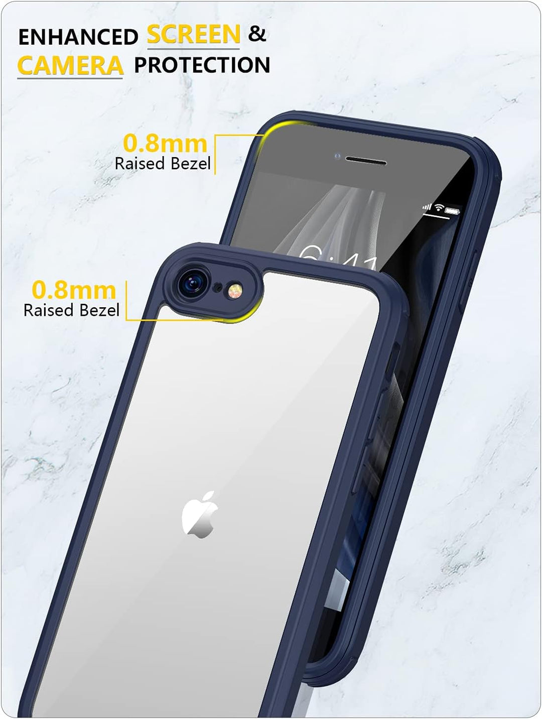 Miracase 360 Grad Hülle kompatibel mit iPhone SE 2022/ SE 2020/ iPhone 8, Ganzkörper Schutzhülle mit