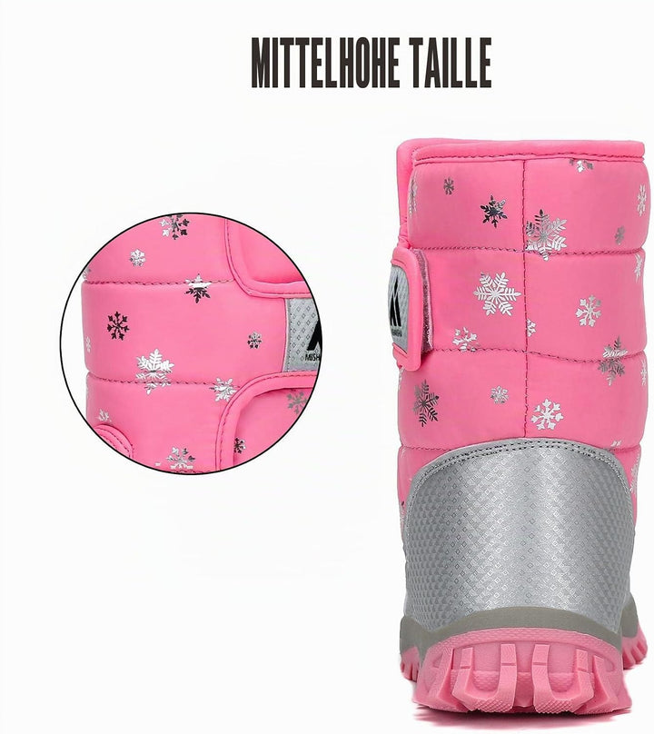 Mishansha Kinder Winterstiefel Jungen Schneestiefel Mädchen Warm Gefütterte Rutschfeste Winter Snowb
