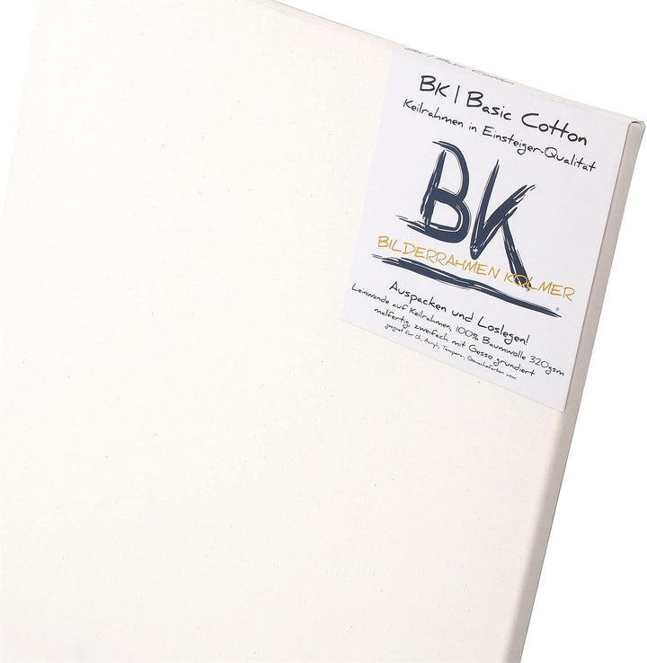 BK BILDERRAHMEN KOLMER 6 B.K. Basic LEINWÄNDE AUF KEILRAHMEN 50x70 cm | Qualitäts Malgrund, malferti