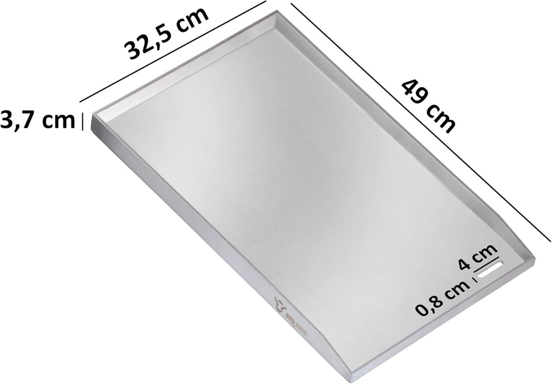 BBQ-Toro Edelstahl Grillplatte | 32,5 x 49 cm | BBQ Plancha, Grillplancha | Rechteckig, Universal un