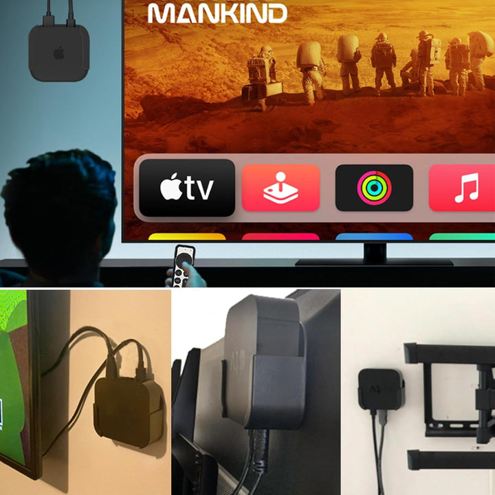 pple Wandhalterung Ständer, tv Box Schutzhülle (Schwarz), Kompatibel mit pple TV Box