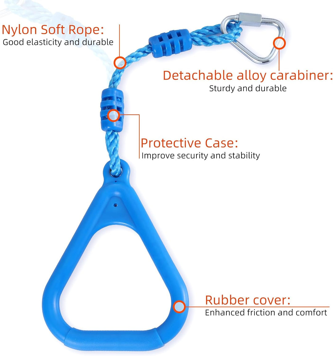 PELLOR 4 Stück Kinder Klettern Ringe, Multifunktions turnringe Kinder für Outdoor Indoor, Trapeze Ri